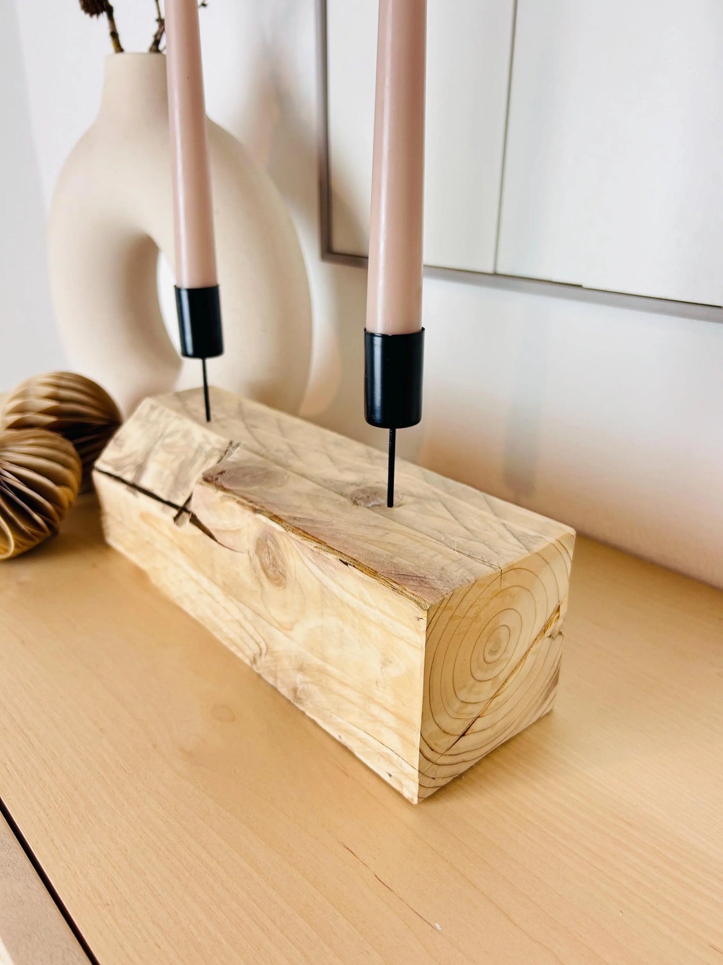 Upcycling Kerzenständer Altholz