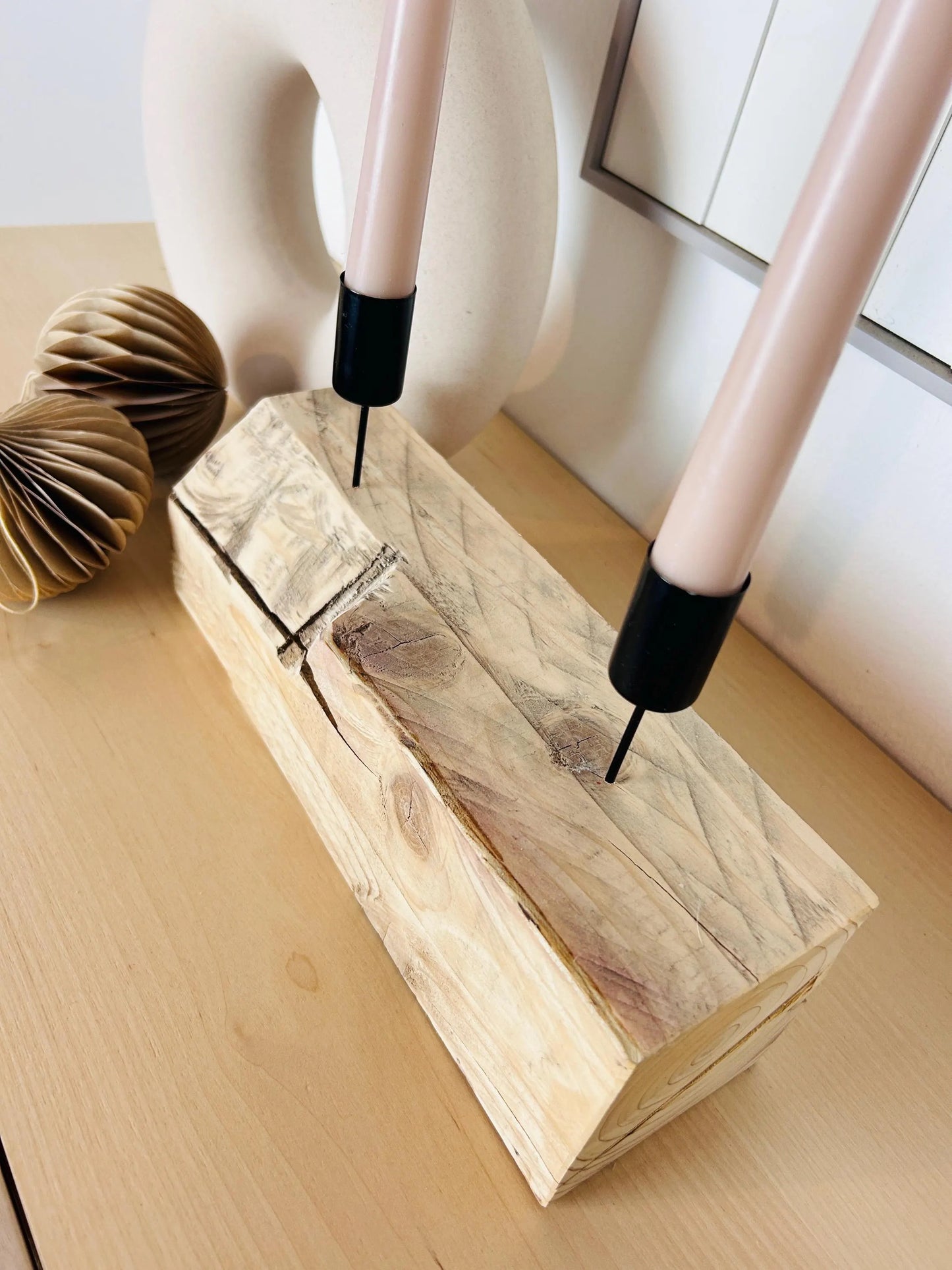 Upcycling Kerzenständer Altholz