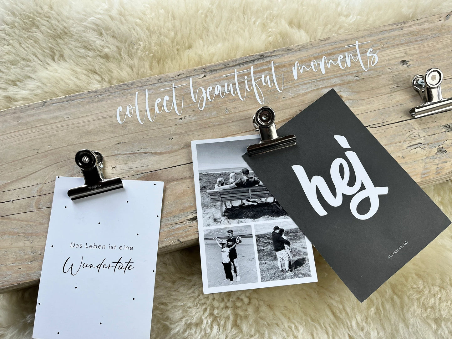 Upcycling Memoboard collect beautiful moments weiß