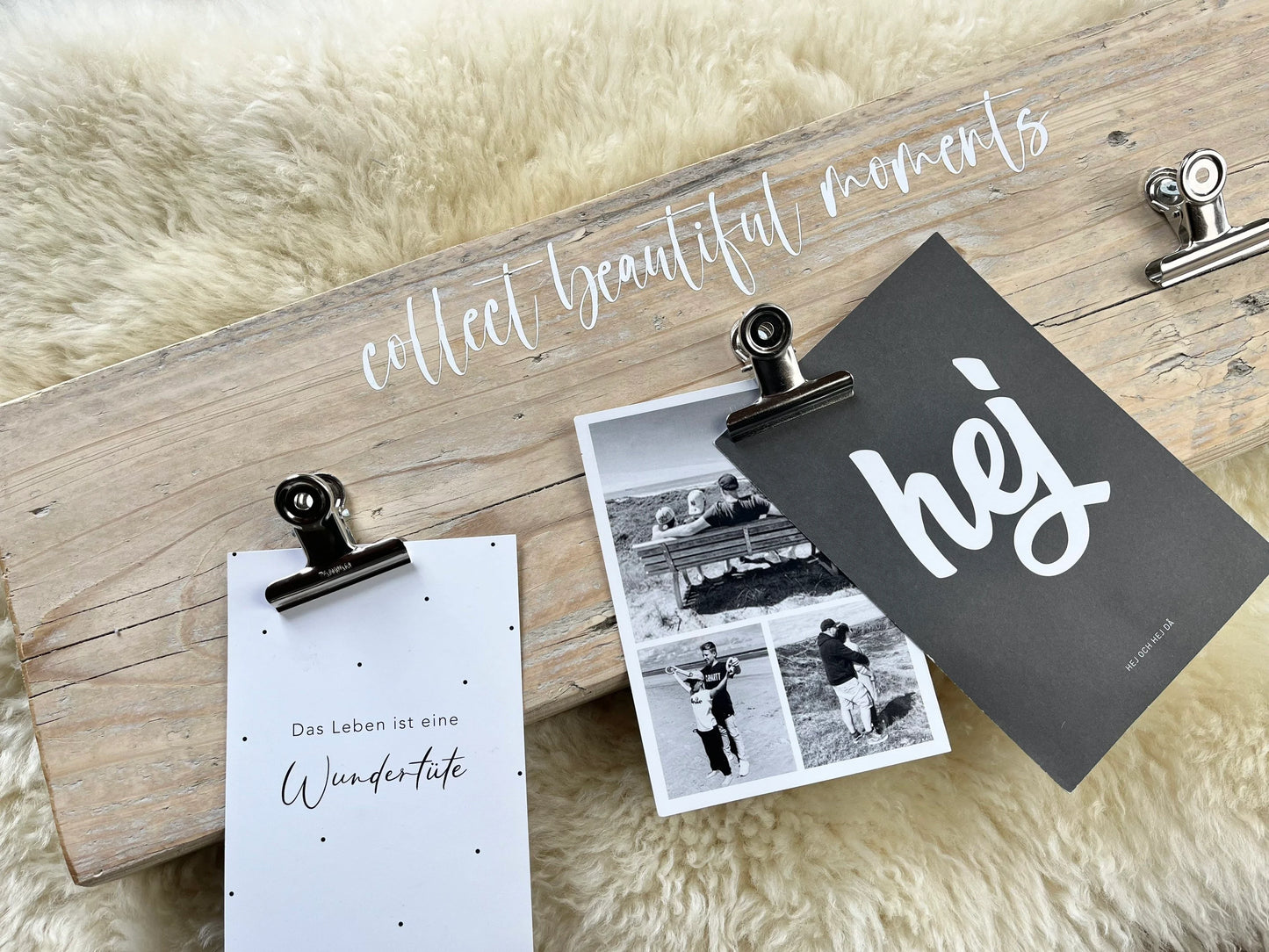 Upcycling Memoboard collect beautiful moments weiß