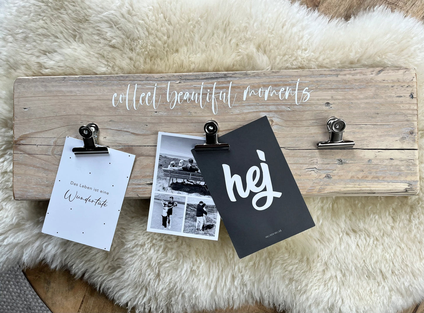 Upcycling Memoboard collect beautiful moments weiß