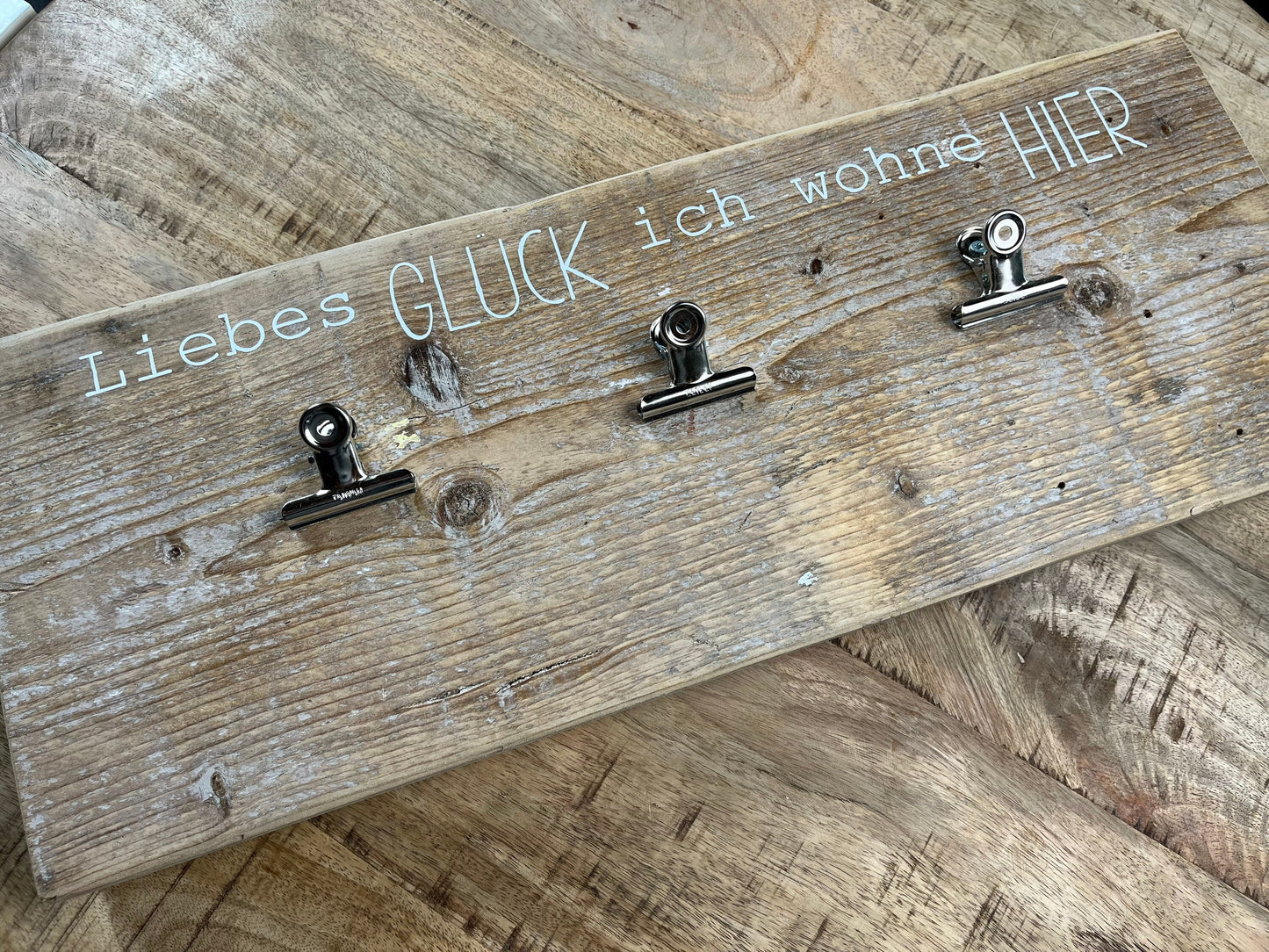 Upcycling Memoboard Liebes Glück weiß