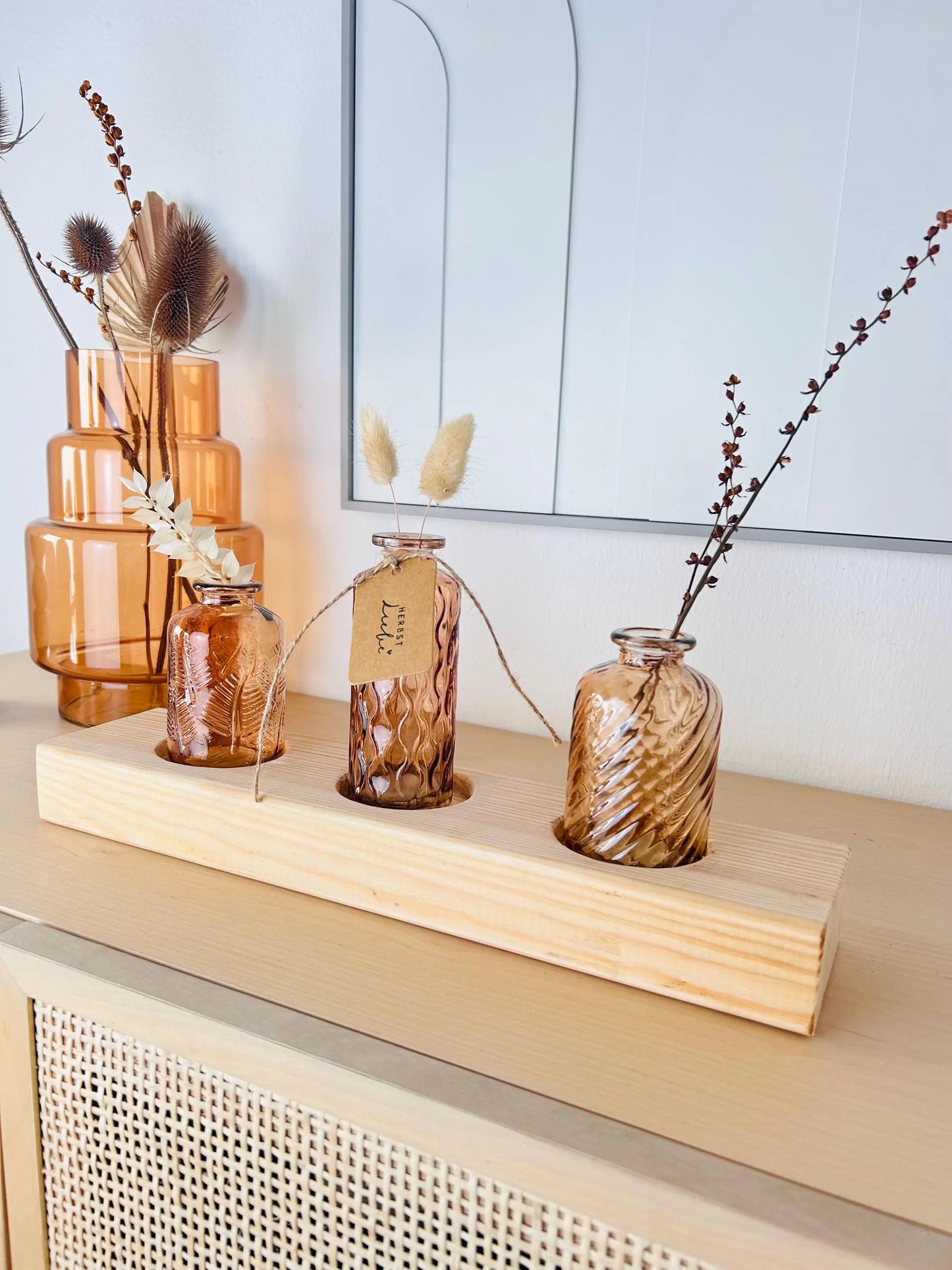 Upcycling Vasenbrett braun