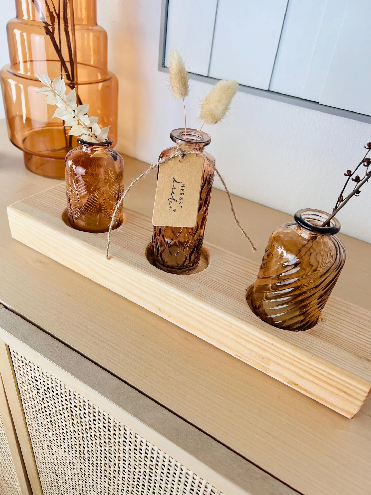 Upcycling Vasenbrett braun