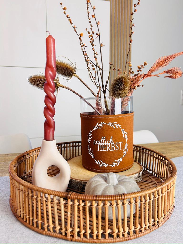 Windlicht Vase endlich Herbst