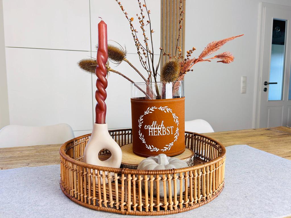 Windlicht Vase endlich Herbst