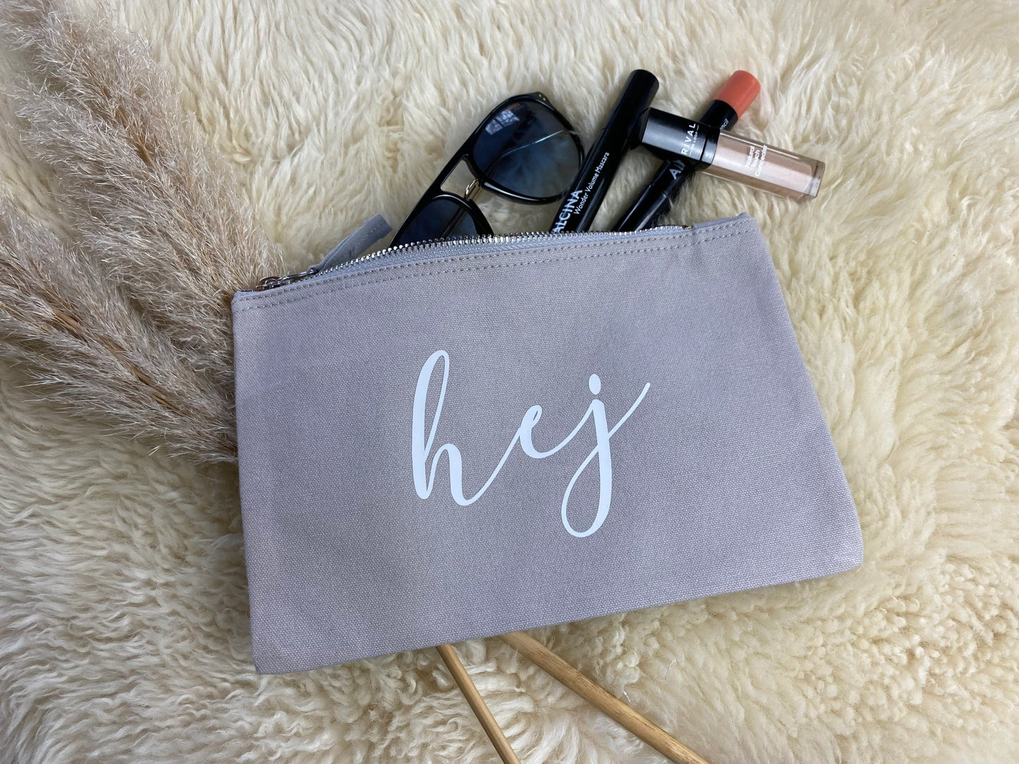 Kosmetiktasche hej hellgrau