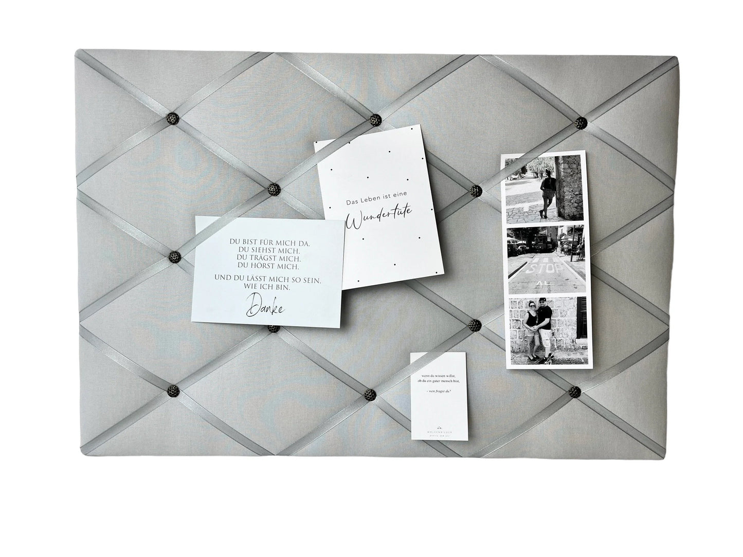 Memoboard hellgrau Wunschgröße