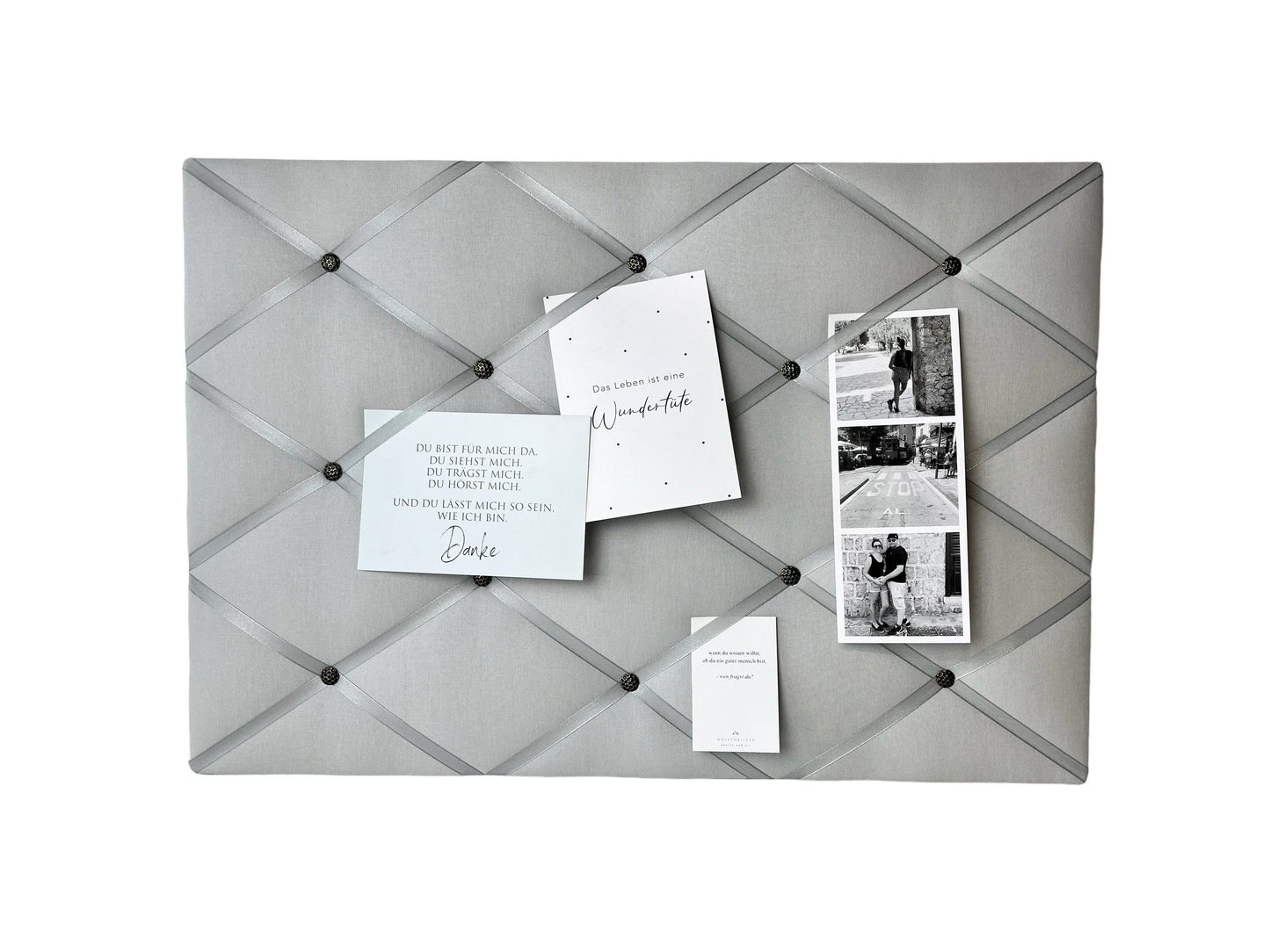 Memoboard hellgrau Wunschgröße