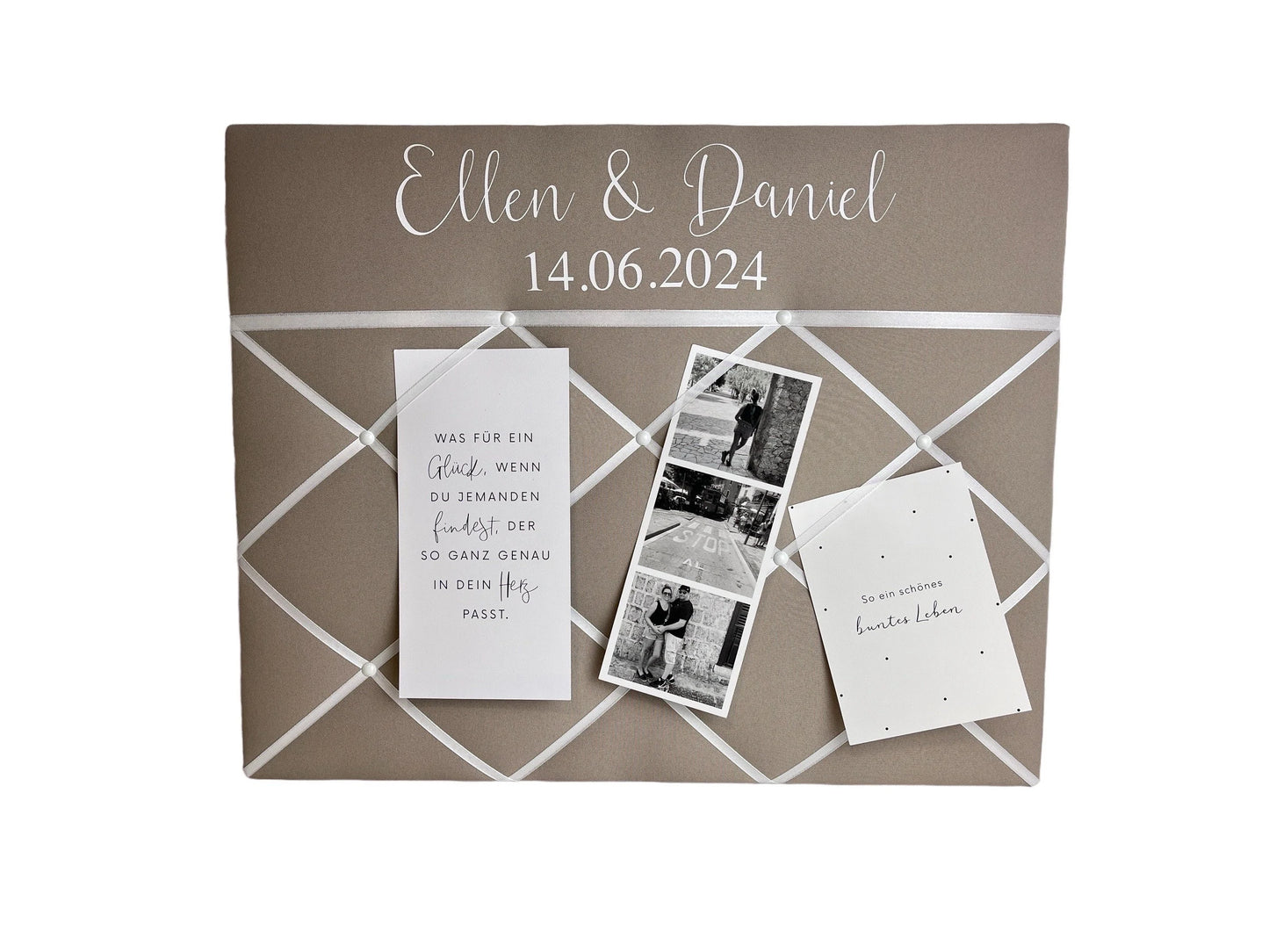 Memoboard Hochzeit personalisiert beige