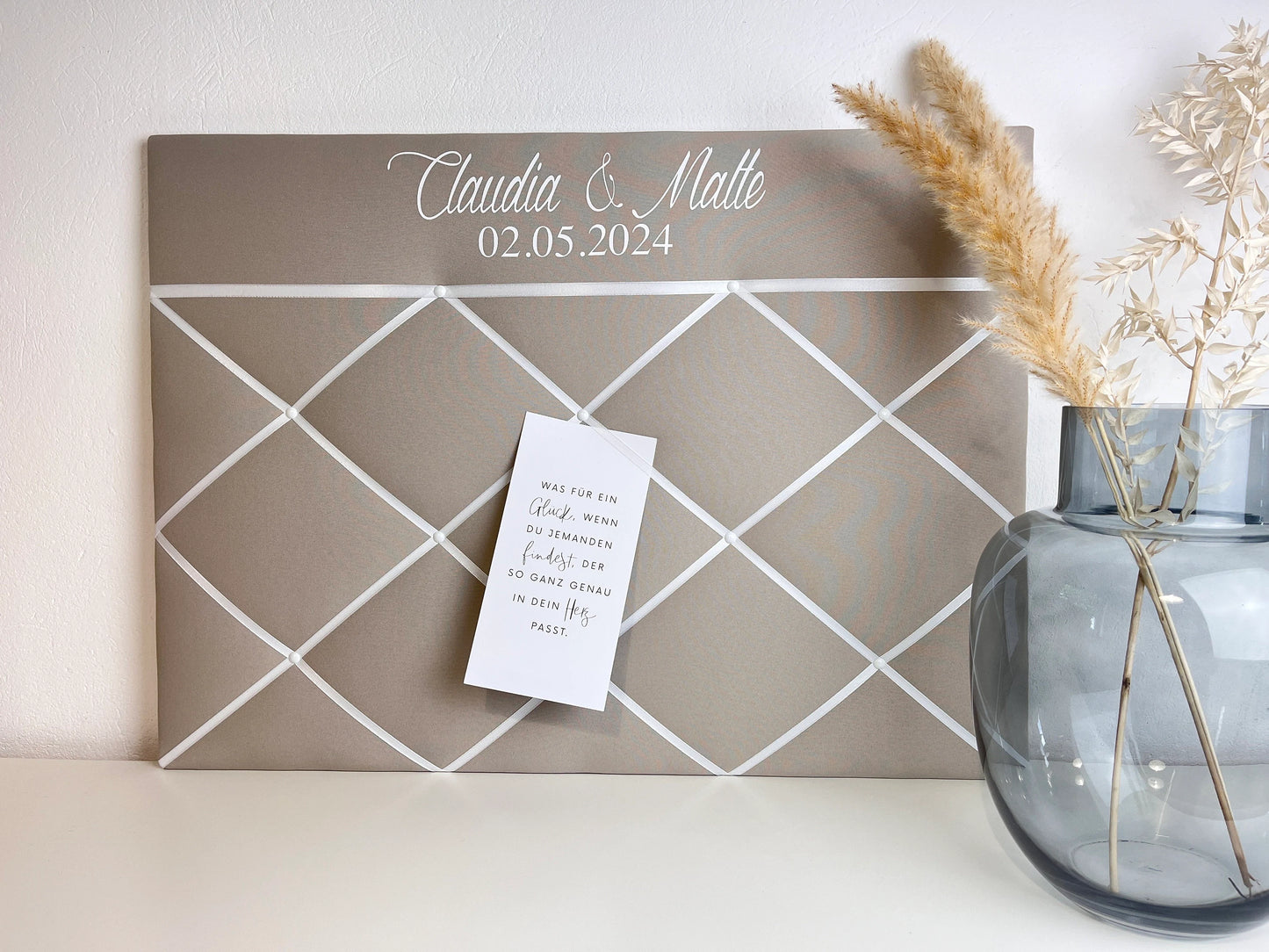 Memoboard Hochzeit personalisiert beige