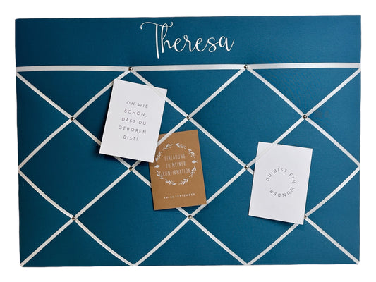 Memoboard personalisiert Wunschgröße türkis