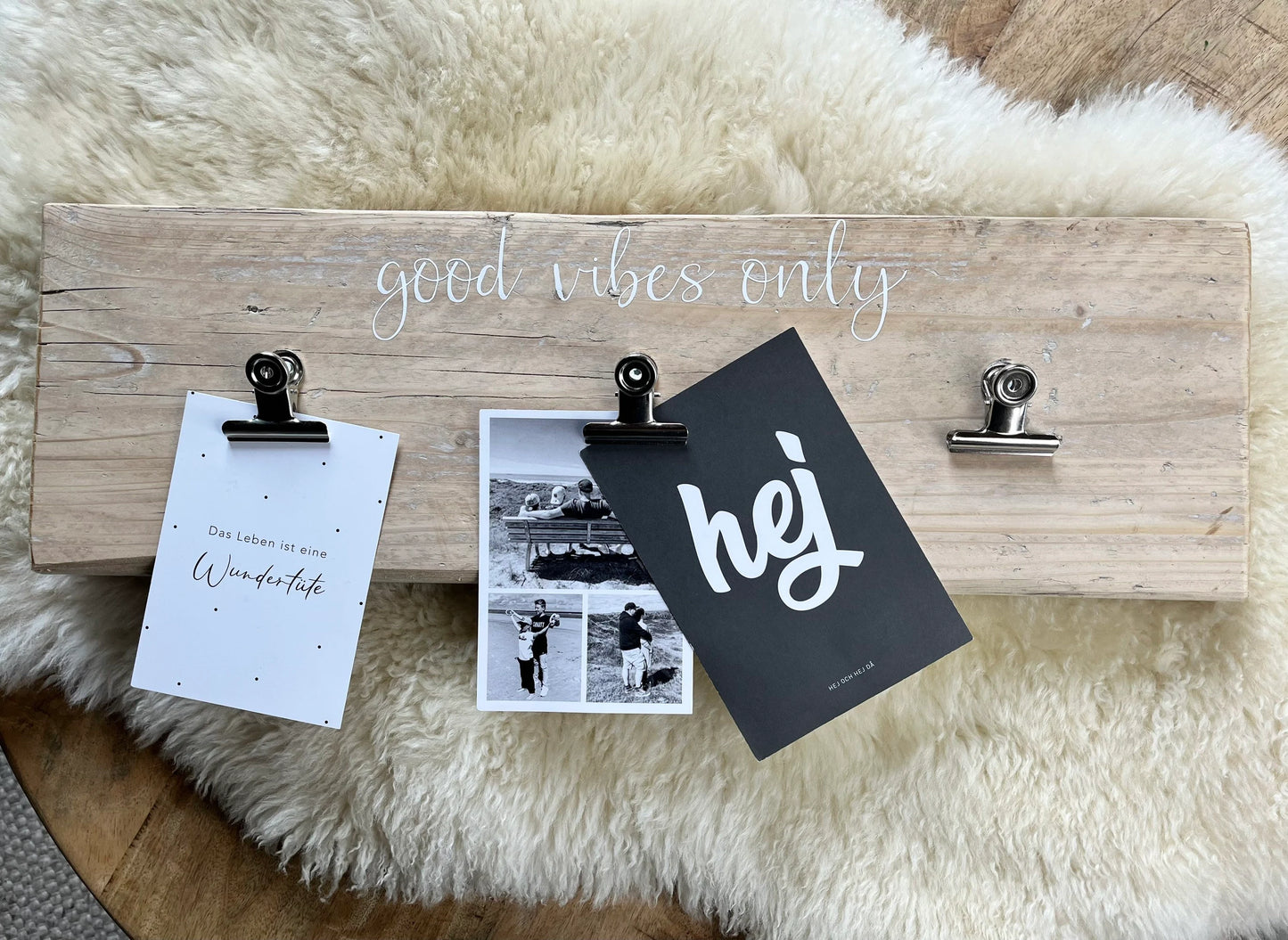 Upcycling Memoboard good vibes only weiß