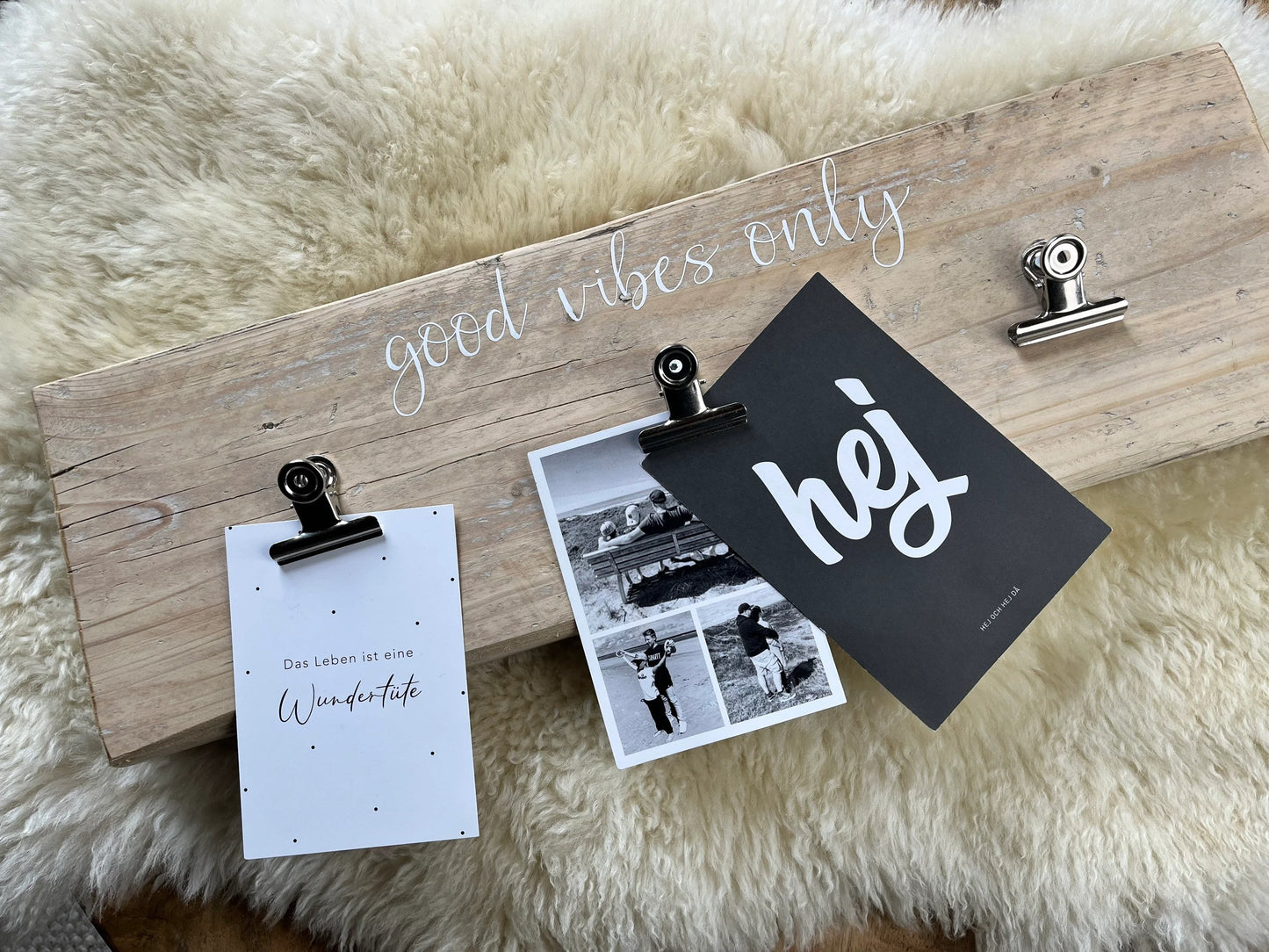 Upcycling Memoboard good vibes only weiß