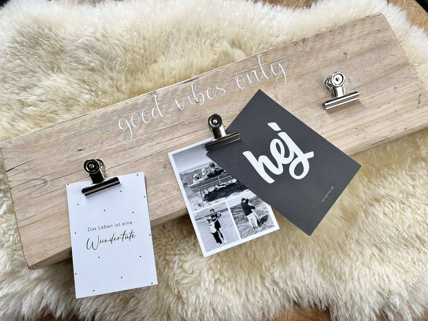 Upcycling Memoboard good vibes only weiß
