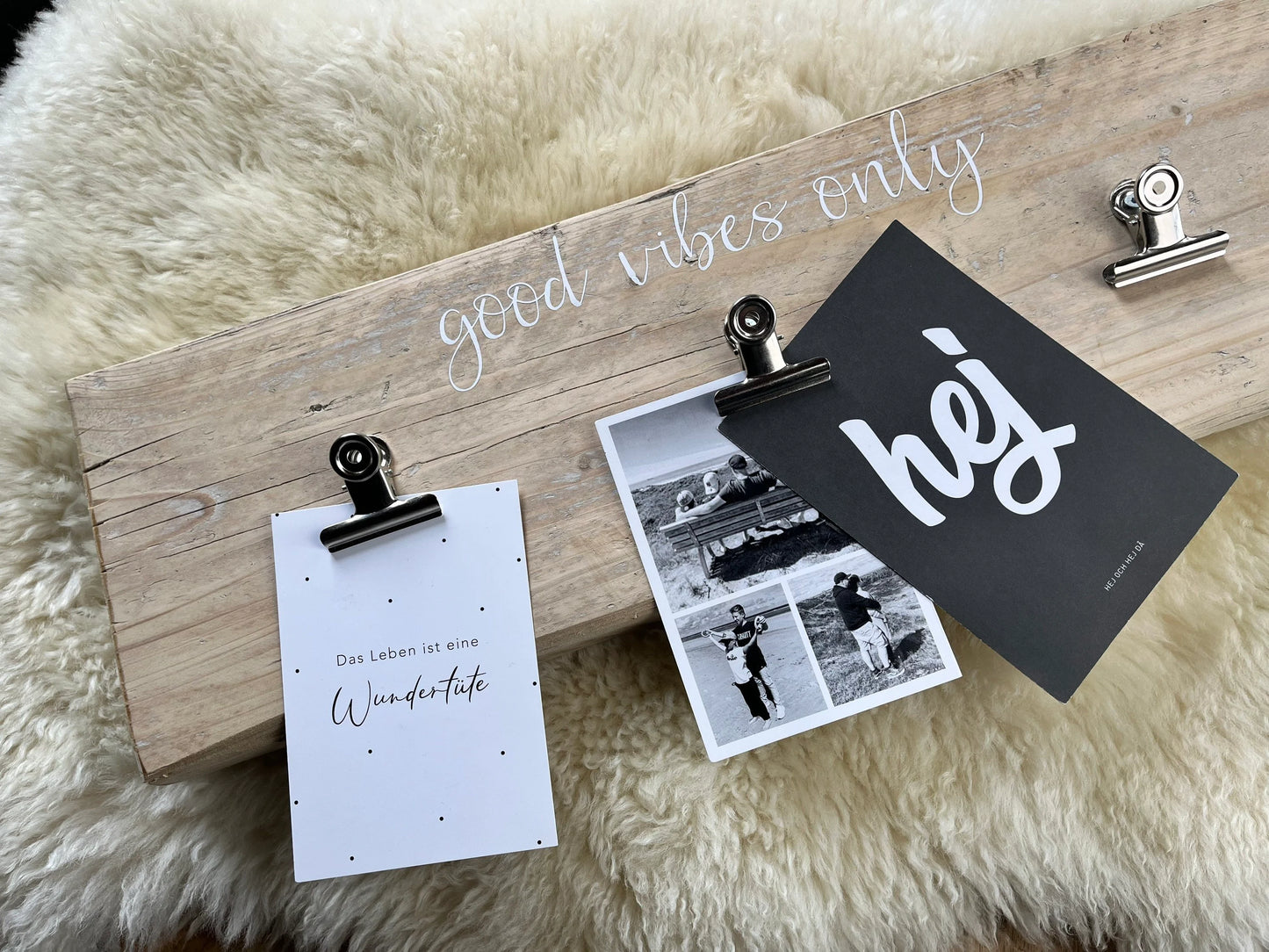 Upcycling Memoboard good vibes only weiß